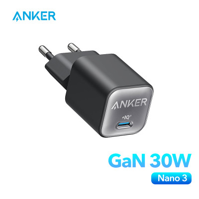 شاحن Anker USB C 30 وات 511 (نانو 3) شاحن محمول Tpye C شاحن آيفون 15/15 برو شاحن سريع لشاحن جالاكسي آيفون,شاحن ايفون اصلي سريع,for iphone 15 pro max