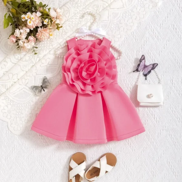 Children's Clothing for Girls in Summer Sleeveless Oversized Flower Ruffle Edge Jumpsuit Princess Skirt Children's Set
