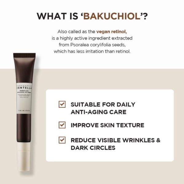 Probio-Cica Bakuchiol Eye Cream - Gentle Anti-Wrinkle Eye Cream With Probiotic-Centella Blend And Bakuchiol For Youthful, Hydrated Eyes, 20Ml