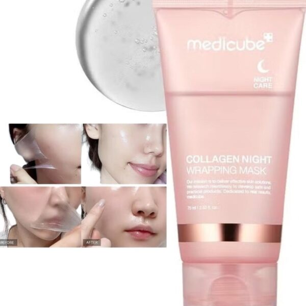Medicube Collagen Night Wrapping Peel Off Facial Mask - Overnight Sleeping Mask For Elasticity & Hydration Care, Reduces Sagging & Dullness - Collagen Extract For Radiant Skin